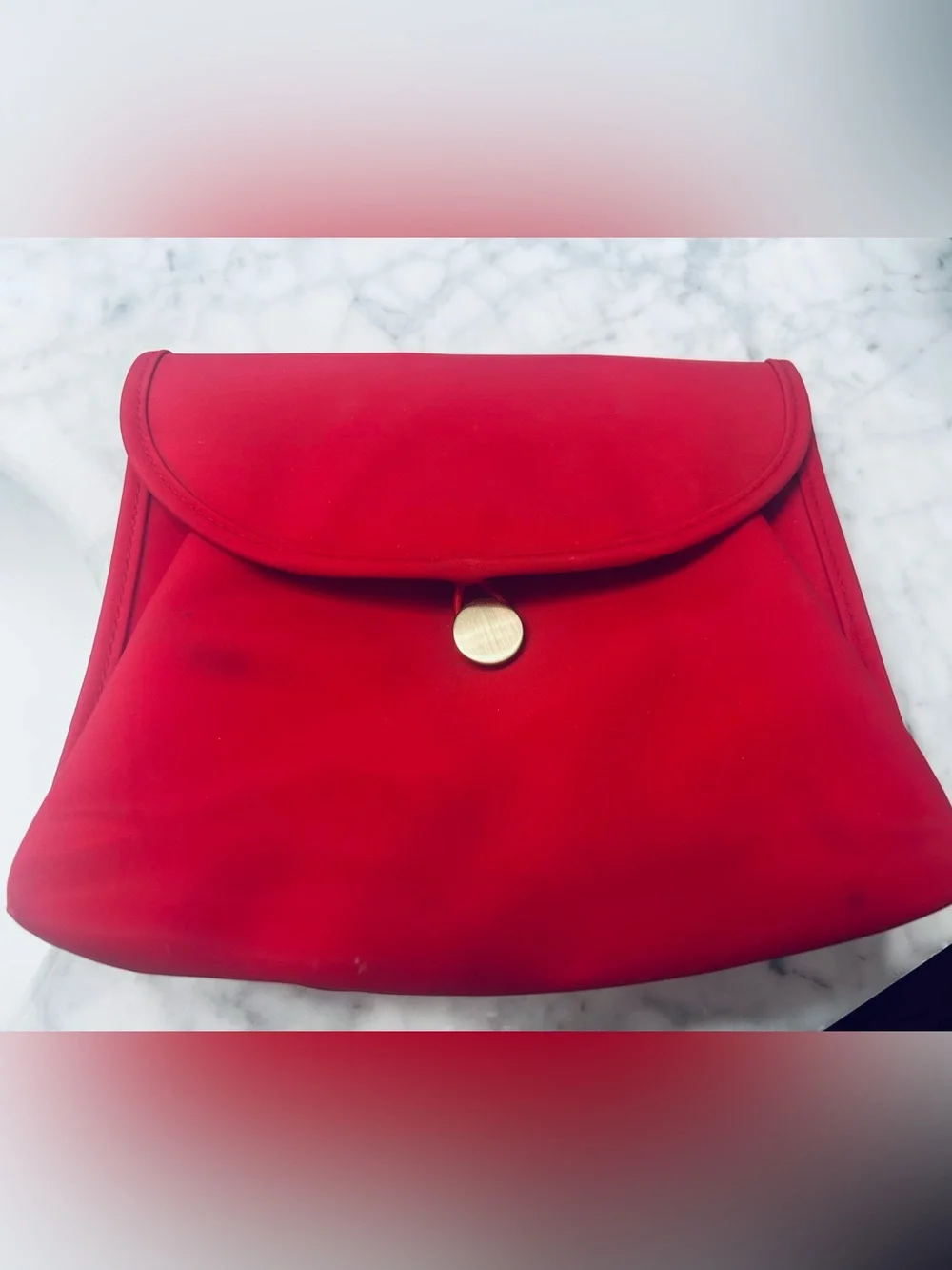 Cree Pour Clarins Paris Red Makeup Cosmetic Case Toiletry Pouch Travel Bag